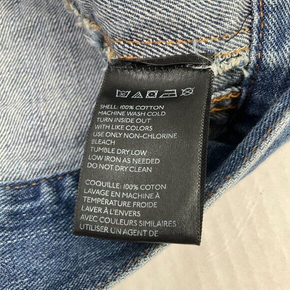 BDG Urban Outfitters Patchwork Denim Jean Jacket Camouflage 90s Streetwear XS - Picture 10 of 12